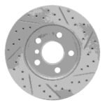 R1 Concepts 2014-2024 MINI Cooper (Excl Clubman) Front Left Drilled & Slotted Geoperformance Rotor - Image 2