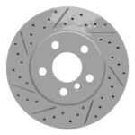 R1 Concepts 2014-2024 MINI Cooper (Excl Clubman) Front Left Drilled & Slotted Geoperformance Rotor