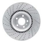 R1 Concepts 2012-2018 Audi A6 Quattro Front Right Drilled & Slotted Geoperformance Rotor - Image 2