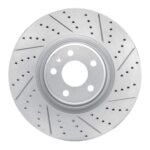 R1 Concepts 2012-2018 Audi A6 Quattro Front Right Drilled & Slotted Geoperformance Rotor