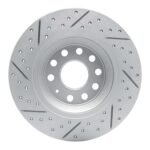 R1 Concepts 2016-2025 Audi Q3 Rear Right Drilled & Slotted Geoperformance Rotor - Image 2