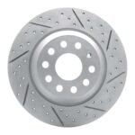 R1 Concepts 2016-2025 Audi Q3 Rear Right Drilled & Slotted Geoperformance Rotor