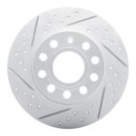 R1 Concepts 2005-2013 Audi A3 Rear Left Drilled & Slotted Geoperformance Rotor