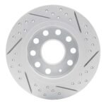 R1 Concepts 2010-2019 Audi A3 Rear Left Drilled & Slotted Geoperformance Rotor - Image 2