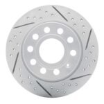 R1 Concepts 2010-2019 Audi A3 Rear Right Drilled & Slotted Geoperformance Rotor