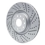 R1 Concepts 2012-2025 Audi A3 Quattro Front Right Drilled & Slotted Geoperformance Rotor - Image 3