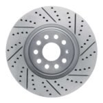 R1 Concepts 2012-2025 Audi A3 Quattro Front Right Drilled & Slotted Geoperformance Rotor