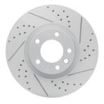 R1 Concepts 2011-2018 Porsche Cayenne Left Front Drilled & Slotted Geoperformance Rotor