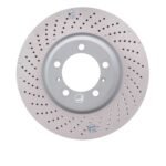 Dynamic Friction 2007-2013 Porsche 911 Left Front Drilled Hi-Carbon Alloy Geomet Coated Rotor (350x34 Vented)