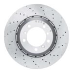 Dynamic Friction 2010-2011 Porsche 911 Right Rear Drilled Hi-Carbon Alloy Geomet Coated Rotor