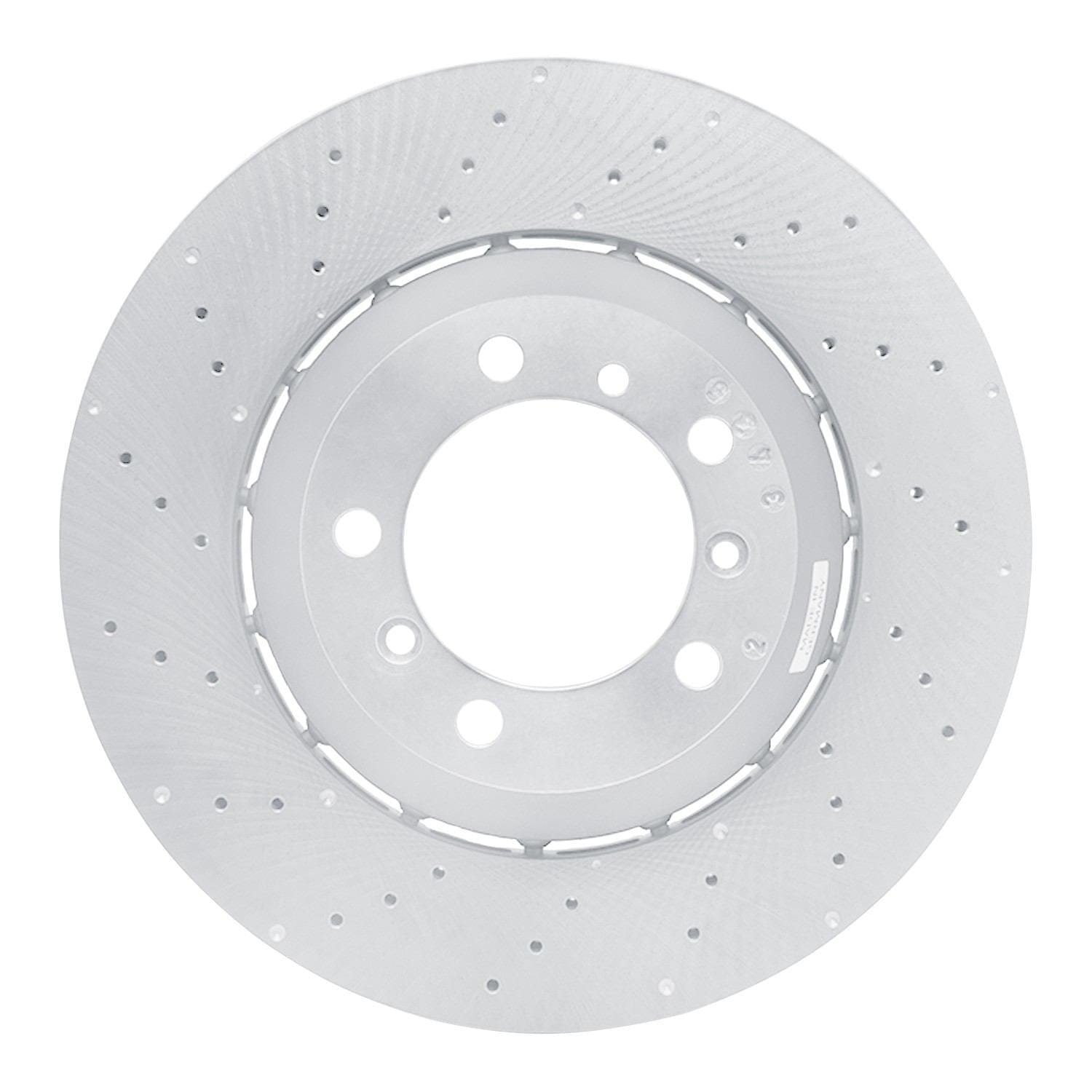 DF_92002061DA_Fro.jpg Dynamic Friction 2010-2011 Porsche 911 Left Rear Drilled Hi-Carbon Alloy Geomet Coated Rotor - Image 1