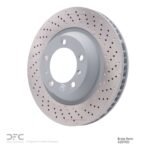 Dynamic Friction 2012-2016 Porsche 911 Right Front Drilled Hi-Carbon Alloy Geomet Coated Rotor (340x34 Vented) - Image 3