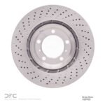 Dynamic Friction 2012-2016 Porsche 911 Right Front Drilled Hi-Carbon Alloy Geomet Coated Rotor (340x34 Vented) - Image 2