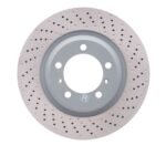 Dynamic Friction 2012-2016 Porsche 911 Right Front Drilled Hi-Carbon Alloy Geomet Coated Rotor (340x34 Vented)