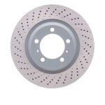Dynamic Friction 2012-2016 Porsche 911 Left Front Drilled Hi-Carbon Alloy Geomet Coated Rotor (340x34 Vented)