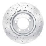 Dynamic Friction 2015-2017 Porsche 911 Right Rear Drilled Hi-Carbon Alloy Geomet Coated Rotor