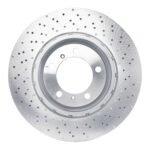 Dynamic Friction 2015-2017 Porsche 911 Right Front Drilled Hi-Carbon Alloy Geomet Coated Rotor