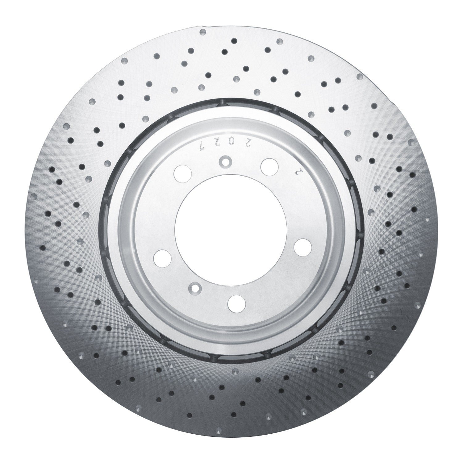 DF_92002077DA_Fro.jpg Dynamic Friction 2015-2017 Porsche 911 Left Front Drilled Hi-Carbon Alloy Geomet Coated Rotor - Image 1