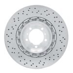 Dynamic Friction 2016-2023 Porsche Cayman Right Rear Drilled Hi-Carbon Alloy Geomet Coated Rotor - Image 2