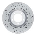 Dynamic Friction 2016-2023 Porsche Cayman Right Rear Drilled Hi-Carbon Alloy Geomet Coated Rotor