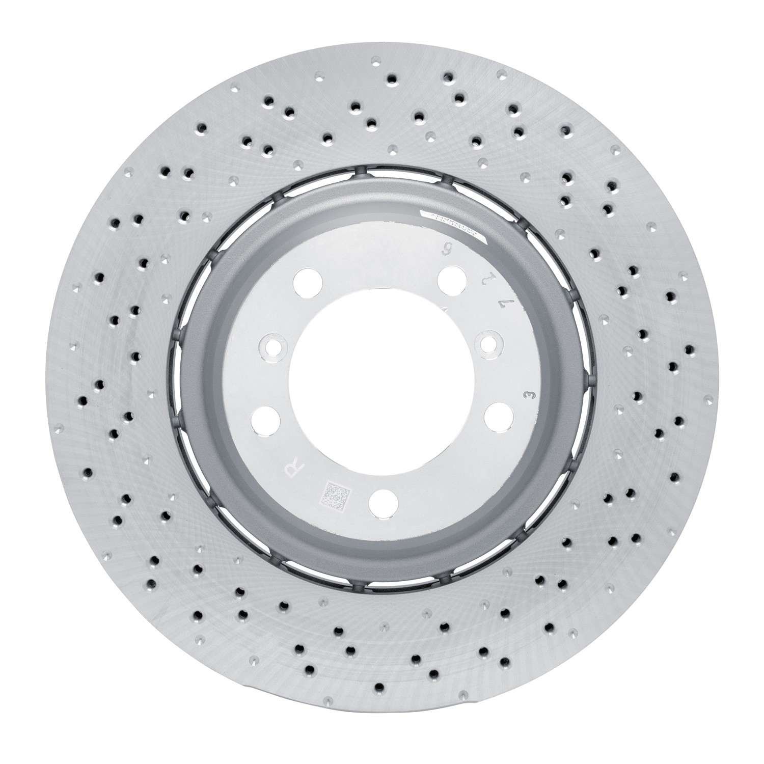 DF_92002088DA_Fro.jpg Dynamic Friction 2016-2023 Porsche Cayman Right Rear Drilled Hi-Carbon Alloy Geomet Coated Rotor - Image 1