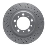 Dynamic Friction 2016-2023 Porsche 718 Cayman Right Rear Drilled Hi-Carbon Alloy Geomet Coated Rotor (330x28 Vented)