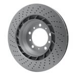 Dynamic Friction 2016-2023 Porsche 718 Cayman Right Rear Drilled Hi-Carbon Alloy Geomet Coated Rotor (330x28 Vented) - Image 5