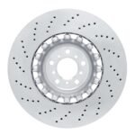 Dynamic Friction 2012-2019 BMW M6 Gran Coupe Left Front Drilled Hi-Carbon Alloy Geomet Coated Rotor - Image 2