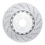 Dynamic Friction 2012-2019 BMW M6 Gran Coupe Left Front Drilled Hi-Carbon Alloy Geomet Coated Rotor