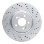 Dynamic Friction 2015-2020 BMW M2 Rear Right Drilled Hi-Carbon Alloy Geomet Coated Rotor (370x24 Vented)