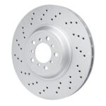 Dynamic Friction 2015-2020 BMW M2 Front Left Drilled Hi-Carbon Alloy Geomet Coated Rotor (380x30 Vented) - Image 3