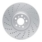Dynamic Friction 2015-2019 BMW X5 Left Front Drilled Hi-Carbon Alloy Geomet Coated Rotor (395x36 Vented)
