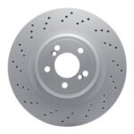 Dynamic Friction 2015-2019 BMW X6 Left Rear Drilled Hi-Carbon Alloy Geomet Coated Rotor (385x24 Vented)
