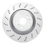 Dynamic Friction 2020-2025 BMW X3 Left Rear Drilled Hi-Carbon Alloy Geomet Coated Rotor