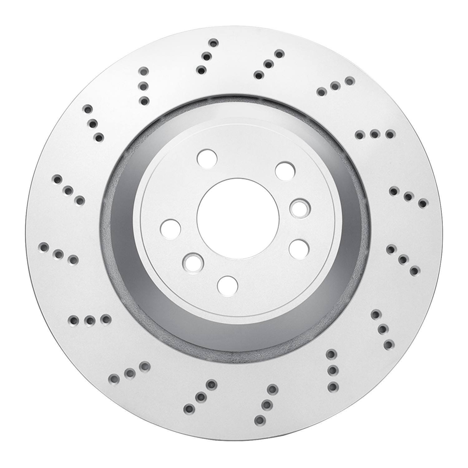 DF_92031188D_Fro.jpg Dynamic Friction 2020-2025 BMW X3 Left Rear Drilled Hi-Carbon Alloy Geomet Coated Rotor - Image 1