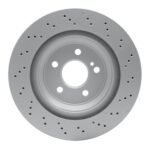Dynamic Friction 2013-2020 Mercedes-Benz SL450 Rear Drilled Hi-Carbon Alloy Geomet Coated Rotor (320x24 Vented) - Image 2