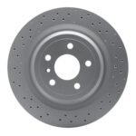 Dynamic Friction 2012-2015 Mercedes-Benz ML550 Rear Drilled Hi-Carbon Alloy Geomet Coated Rotor (330x22 Vented)