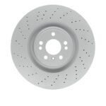 Dynamic Friction 2012-2019 Mercedes-Benz GLS550 Front Drilled Hi-Carbon Alloy Geomet Coated Rotor (375x36 Vented)