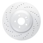 Dynamic Friction 2021-2025 Mercedes-Benz S500 Rear Drilled Hi-Carbon Alloy Geomet Coated Rotor (360x26 Vented)