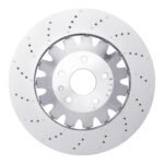 Dynamic Friction 2012-2013 Audi TT Quattro RS Front Drilled Hi-Carbon Alloy Geomet Coated Rotor (370x32 Vented)