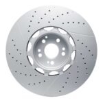 Dynamic Friction 2021-2025 Mercedes-Benz Gle63 AMG S Front Drilled & Slotted Hi-Carbon Alloy GEOMET Coated Rotor - Image 2