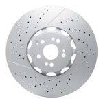 Dynamic Friction 2021-2025 Mercedes-Benz Gle63 AMG S Front Drilled & Slotted Hi-Carbon Alloy GEOMET Coated Rotor
