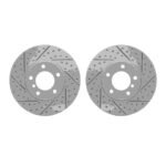 R1 Concepts 07-21 BMW 230i Front Drilled & Slotted Carbon Coated Brake Rotor Set