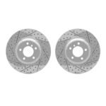 R1 Concepts 07-15 BMW 335i Front Drilled & Slotted Carbon Coated Brake Rotor Set