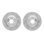 R1 Concepts 06-15 BMW 335i Rear Drilled & Slotted Carbon Coated Brake Rotor Set