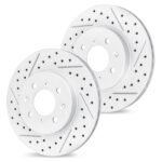 R1 Concepts 07-15 Mini Cooper Front Drilled & Slotted Carbon Coated Brake Rotor Set