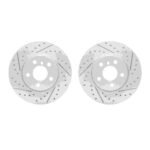 R1 Concepts 14-21 Mini Cooper Front Drilled & Slotted Carbon Coated Brake Rotor Set