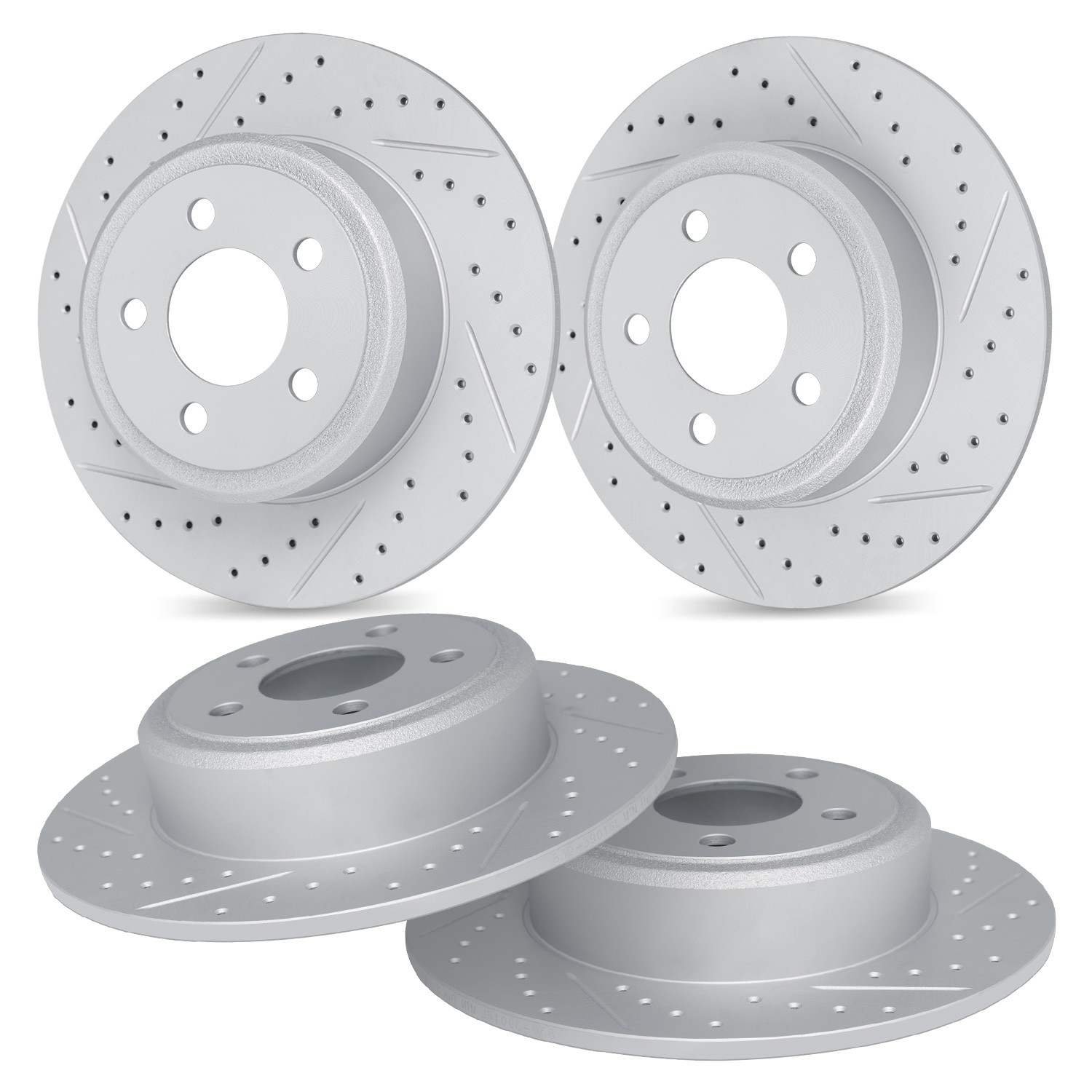 DF_WBPN231036_Kit.jpg R1 Concepts 11-16 BMW 535d xDrive Front & Rear Drilled & Slotted Carbon Coated Brake Rotor Set - Image 1