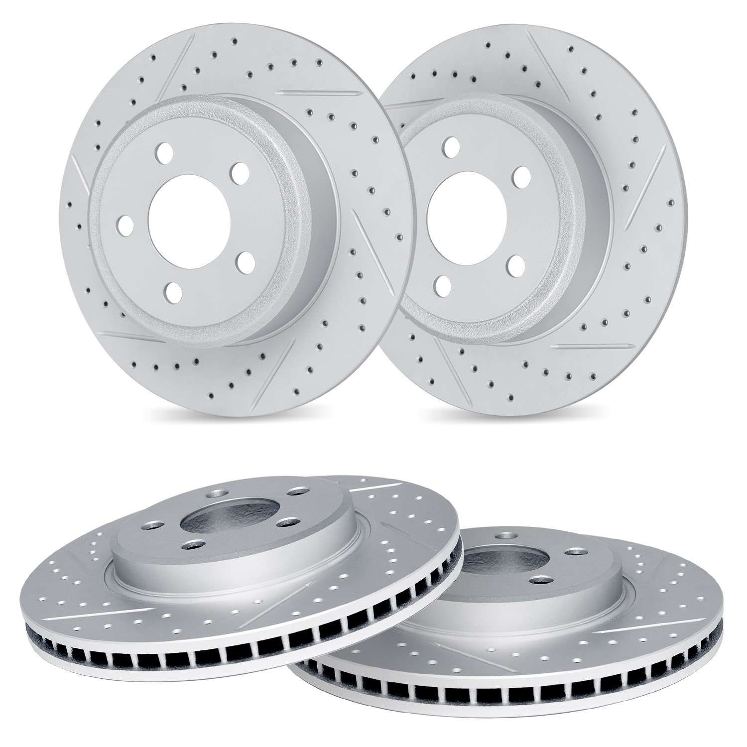 DF_WBPN274004_Kit.jpg R1 Concepts 10-25 Audi A3 Quattro Front & Rear Drilled & Slotted Carbon Coated Brake Rotor Set - Image 1