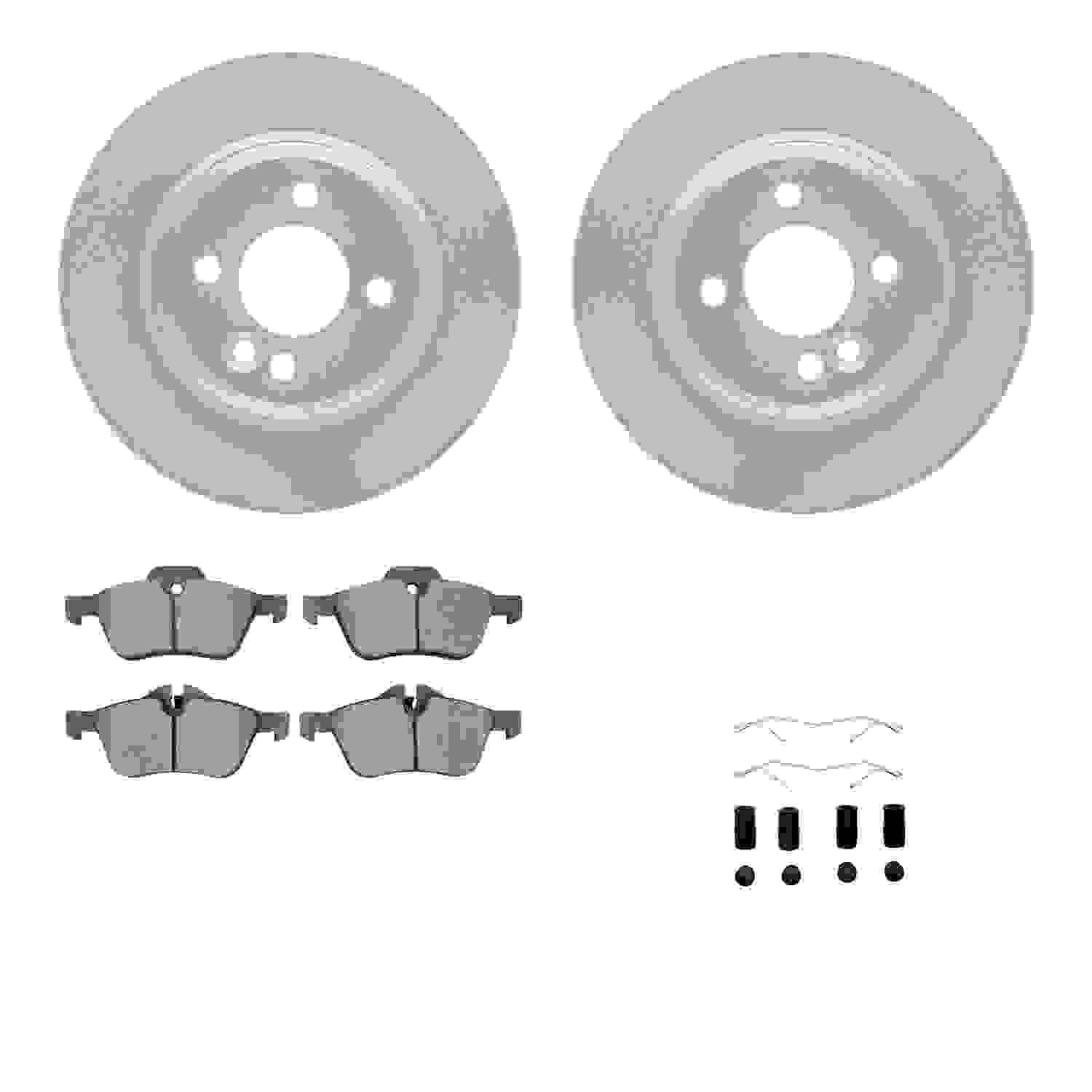DF_WDTH132001_Fro.jpg R1 Concepts 02-08 Mini Cooper Front Carbon Coated Brake Rotor Set w/Euro Ceramic Pads and Hardware - Image 1